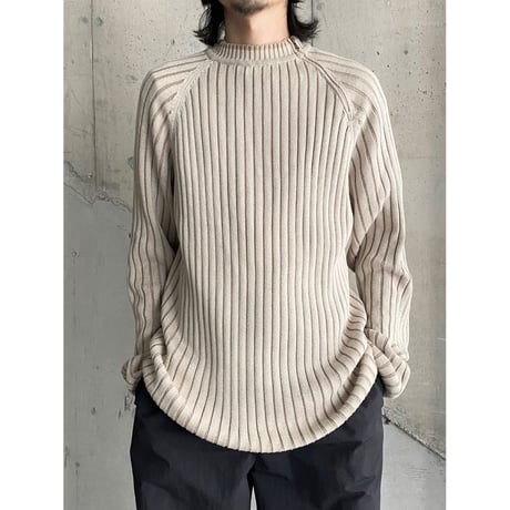 2000's Asymmetrical zip design cotton blend knit sweater