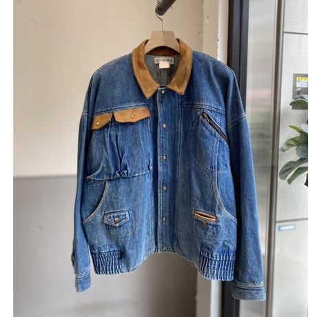 1980's-1990's "TOGETHER" Leather Switching Design Denim Jacket