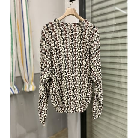 1980's-1990's "JHANE BARNES" Cotton / Rayon jacquard fabric knit sweater