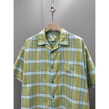 1990's Open collar plaid shirt