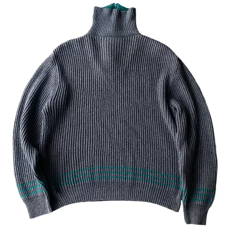 1980's-1990's FRANCE made wool blend half zip knit sweater