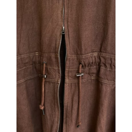 "PERUVIAN CONNECTION" Linen fabric double zipper jacket