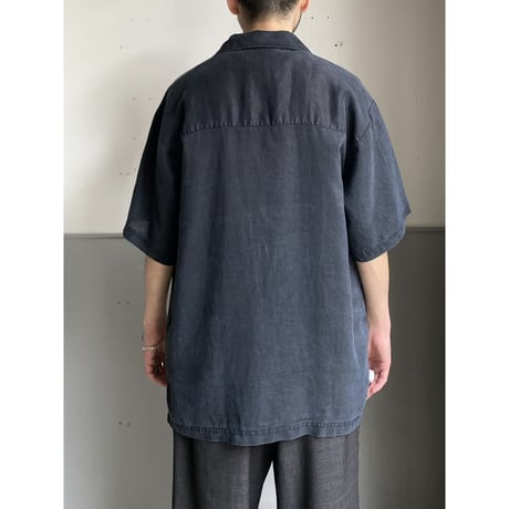 2000's〜 Open collar linen short sleeve shirt