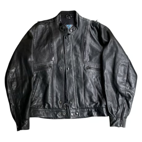 1990's Dual zip design leather motorcycle jacket