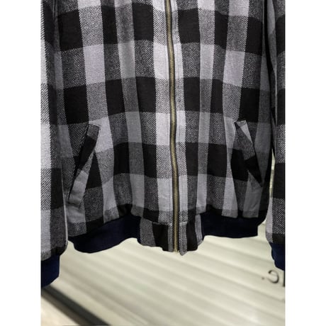 1990's Plaid patterned wool blouson