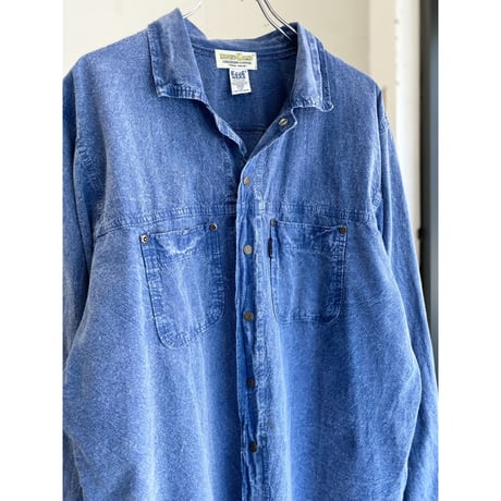 1990's "EZZE WEAR" HONEY-KOMB COTTON L/S SHIRT