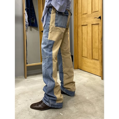 2000's〜 Two tone color denim pants