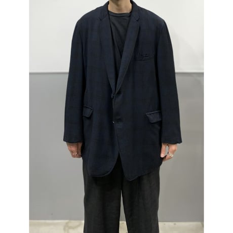 1960's Ombre plaid wool tailored jacket