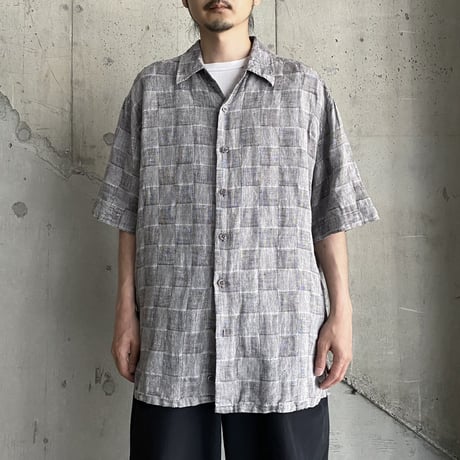 2000's Checker patterned linen shirt