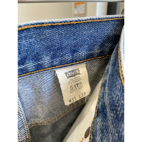 2000's "Levi's 517" Dameged & Painted semi-flare denim pants