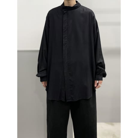 1980's-1990's Asymmetrical design rayon shirt