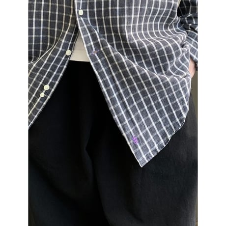 2000's "BILL BLASS" Linen × Cotton plaid pattern long sleeve shirt