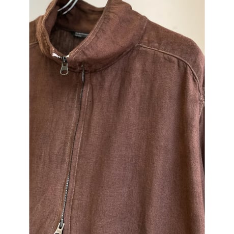 "PERUVIAN CONNECTION" Linen fabric double zipper jacket