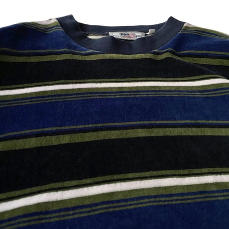 2000's Striped velour cut & sew