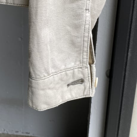2000's "Eddie Bauer" Linen/Cotton fabric trucker jacket