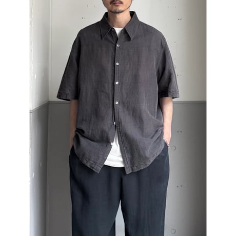 2000's "DKNY" Ramie / Cotton fabric short sleeve shirt