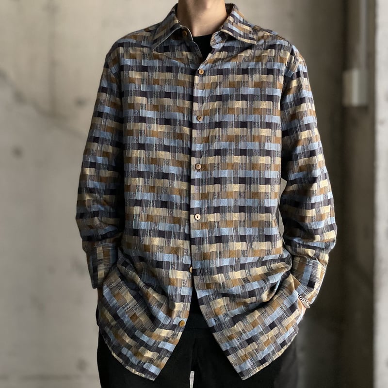 90s ホンコン製 JHANE BARNES 総柄 シャツ L ビッグサイズ 3_5_5f93078f-bb57-4a2d-8867-