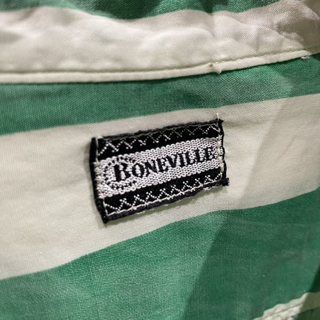 1990's "BONEVILLE" Long sleeve striped shirt