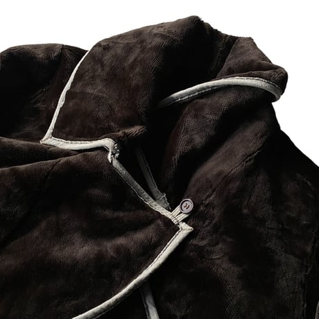 1980's FRANCE MADE Piping design fake fur coat