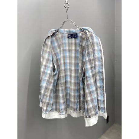 1990's Rayon blend full zip plaid shirt