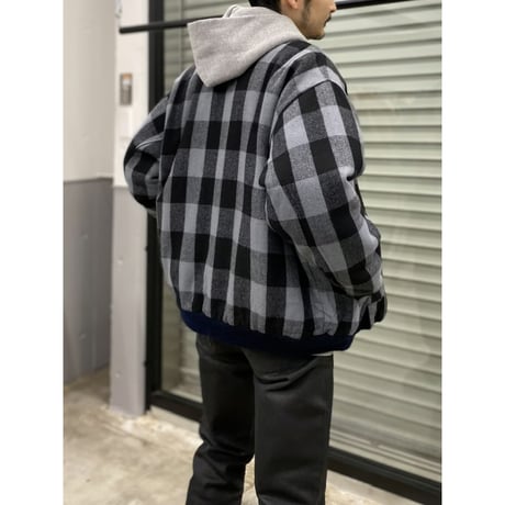 1990's Plaid patterned wool blouson
