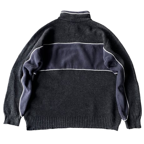 1990's-2000's PORTUGAL made switching design half zip knit sweater