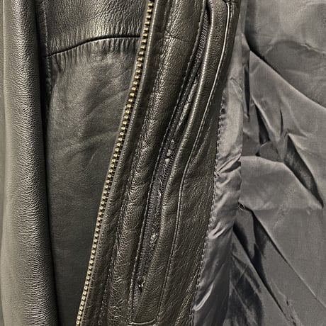1990's-2000's Double zipper leather drizzler jacket