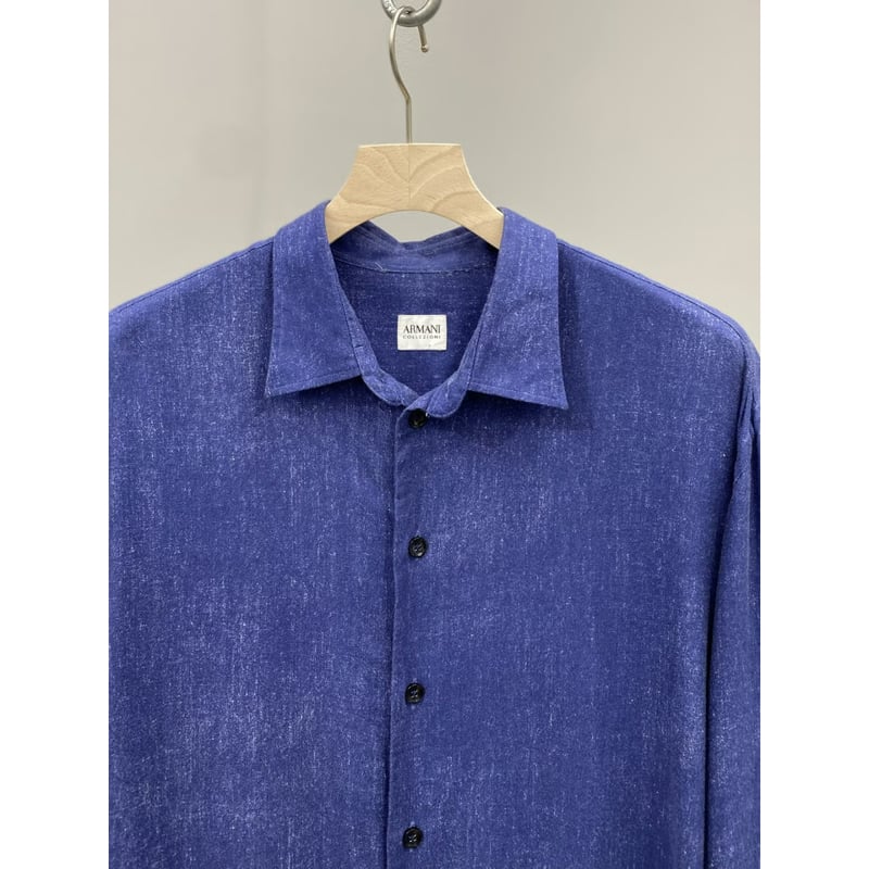 ARMANI COLLEZIONI リネン 長袖シャツ L パープル 極美品 fit=scale-down,w=1200