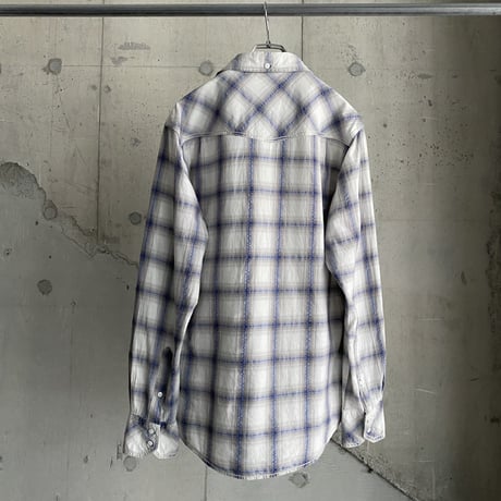 2000's Ombre check pattern cotton shirt