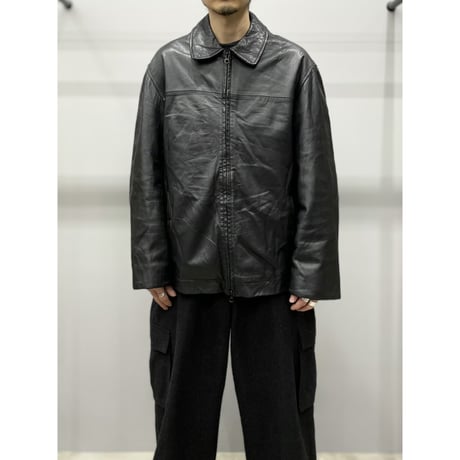 1990's-2000's Double zipper leather drizzler jacket