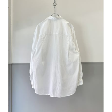 2000's Cotton × Linen white color long sleeve shirt