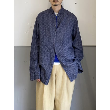 (NEW) "GIORGIO ARMANI" Long sleeve linen shirt