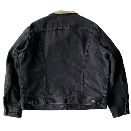 2000's Black denim trucker jacket with blanket liner