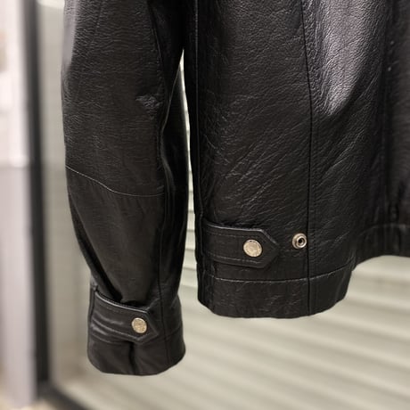 1990's Black leather sports jacket