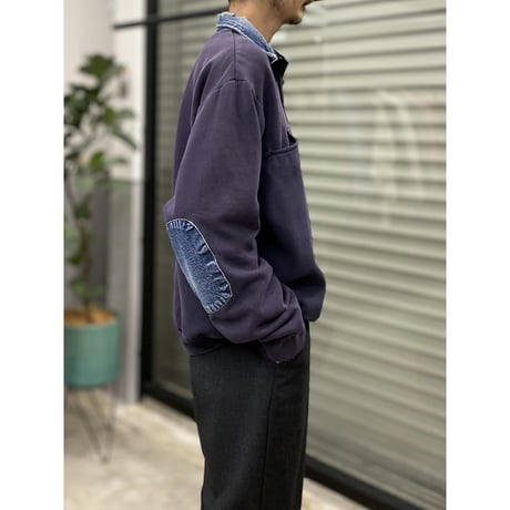 1990's Sun faded & Damaged half zip sweat shirt