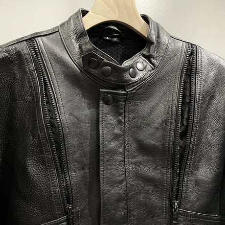 1990's Dual zip design leather motorcycle jacket