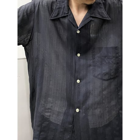 1970's ”Forsyth" Leno weave fabric open collar shirt