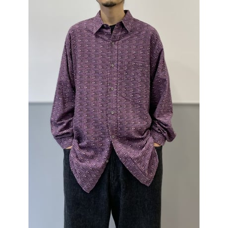 1990's Cotton Jacquard fabric long sleeve shirt