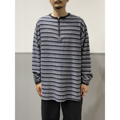 1990's Cotton jacquard fabric half zip cut & sew
