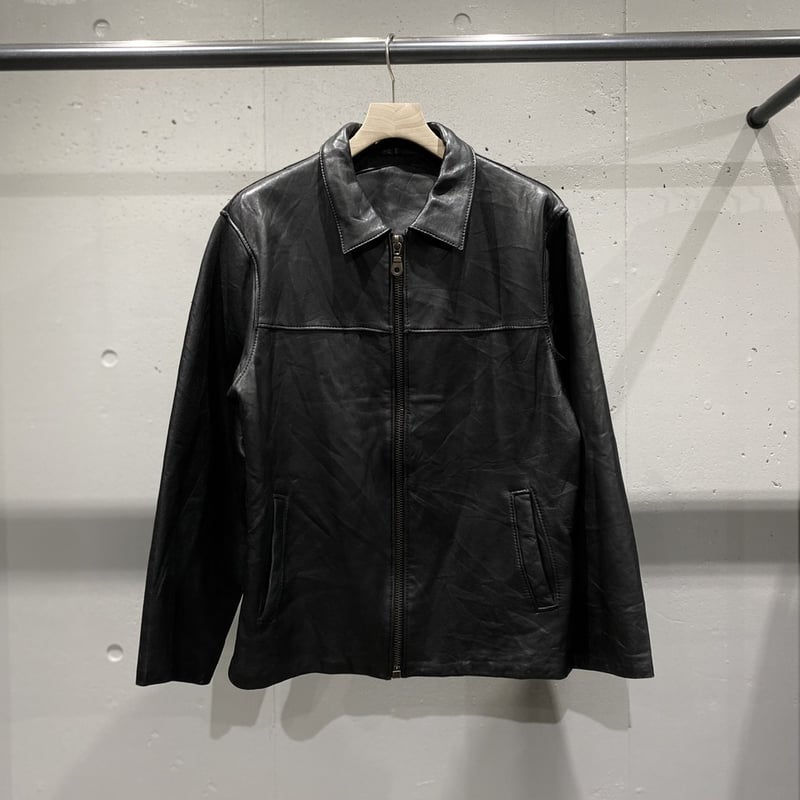 1990's-2000's Black leather drizzler jacket | R