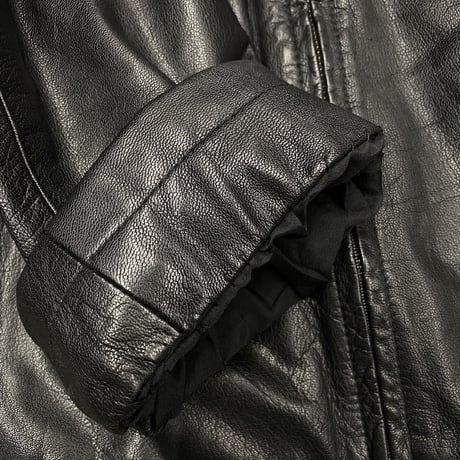 1990's-2000's Double zipper leather drizzler jacket