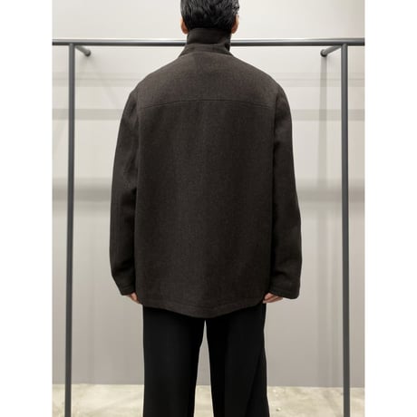 1990's-2000's Stand-collar zip up wool jacket