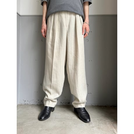 1980's-1990's "Liz claiborne" Linen / Rayon fabric 2tuck slacks pants