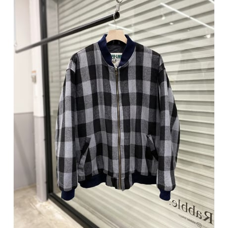 1990's Plaid patterned wool blouson