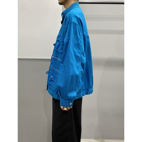 1980's-1990's Turquoise blue multi pocket design jacket