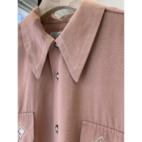 1990's-2000's Viscose blend open collar shirt