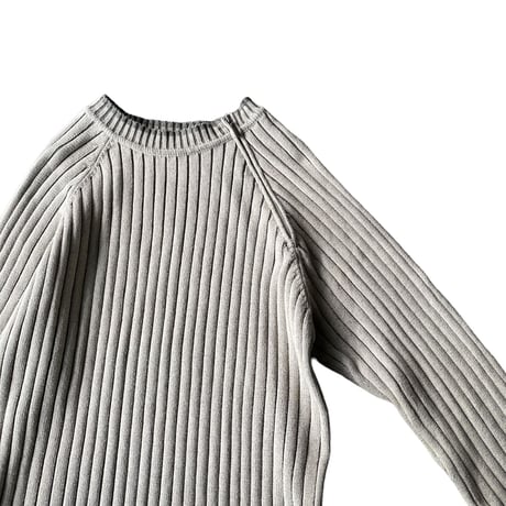 2000's Asymmetrical zip design rib knit cotton sweater