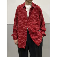 1990's "J.STEVENS" Viscose Fabric Dot Pattern Long Sleeve Shirt