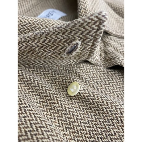 1990's "Yves Saint Laurent" Herringbone fabric long sleeve shirt