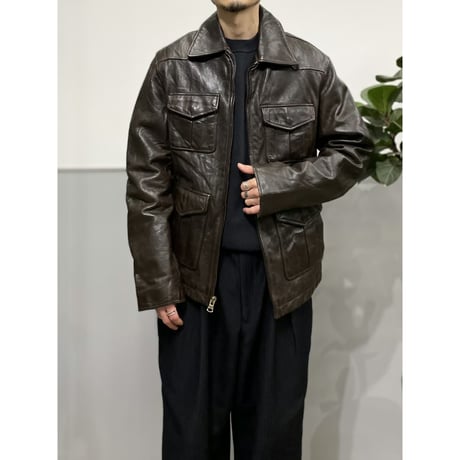 2000's "GUESS JEANS" Western design leather jacket